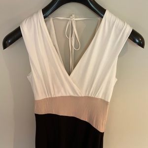 Beautiful white tan & black knee length dress BNWT